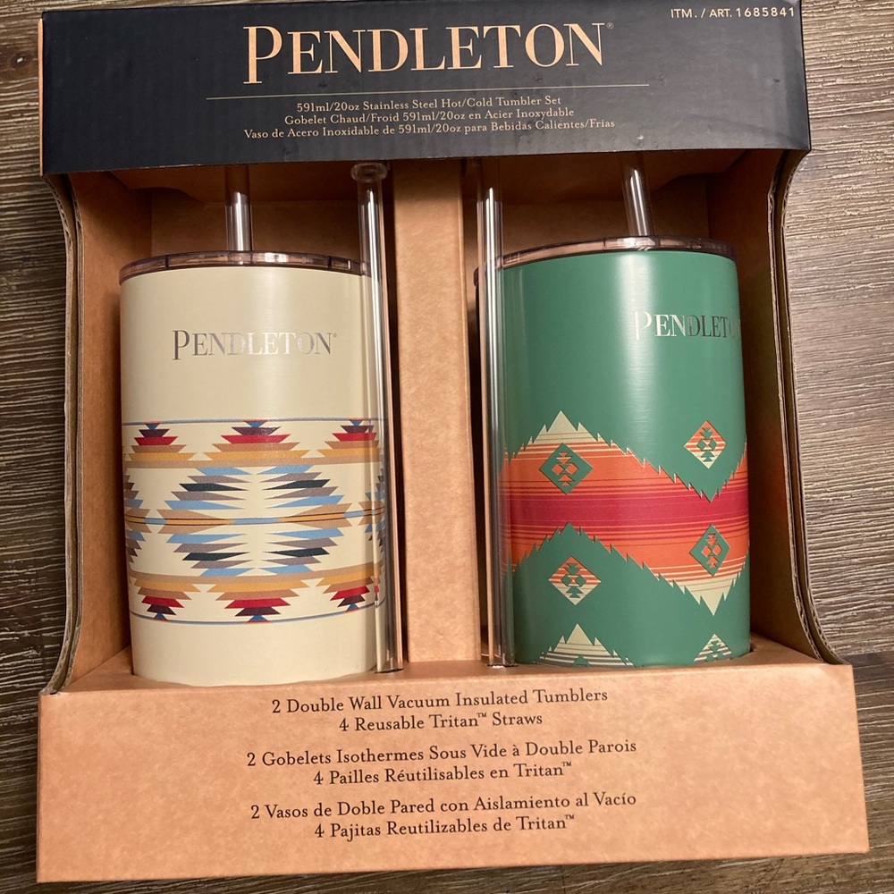 Pendleton Patterned 20oz Stainless Steel Hot/Cold Thumler 2Pack  Set